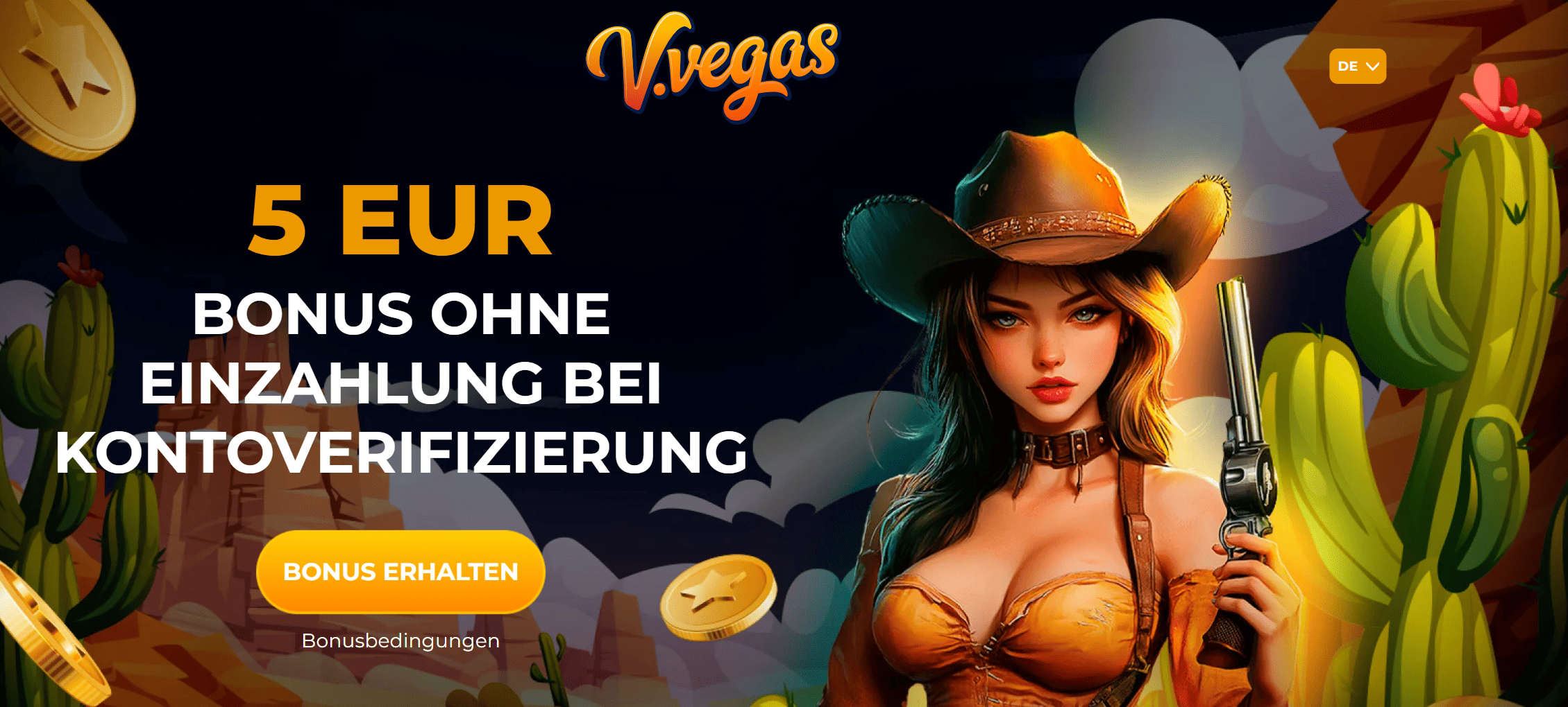 V.Vegas – 5€ Bonus ohne Einzahlung Screenshot